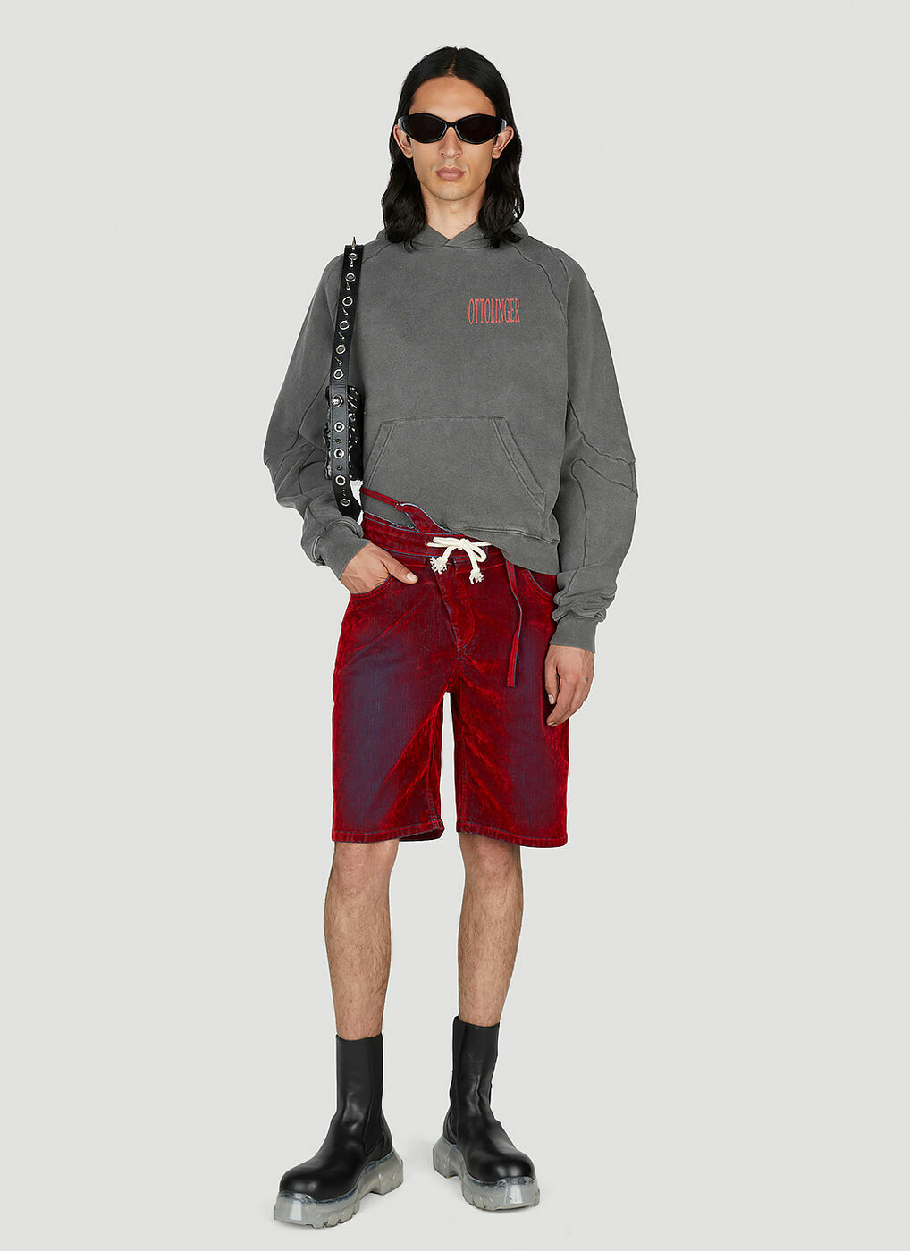 Ottolinger - Double Fold Shorts in Red Ottolinger