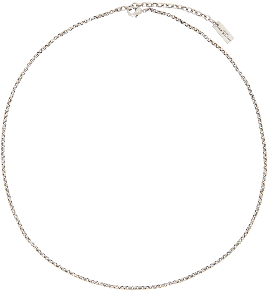 saint laurent silver necklace