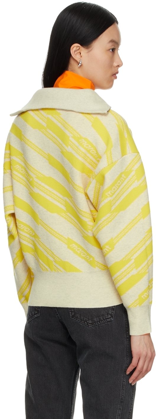 Isabel Marant Etoile Grey & Yellow Jacquard Edison Sweater