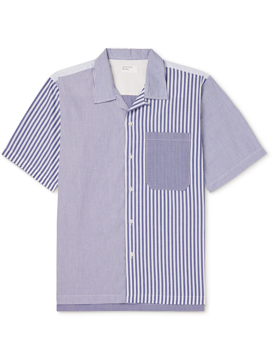 Universal Works - Convertible-Collar Striped Cotton-Poplin Shirt - Blue ...