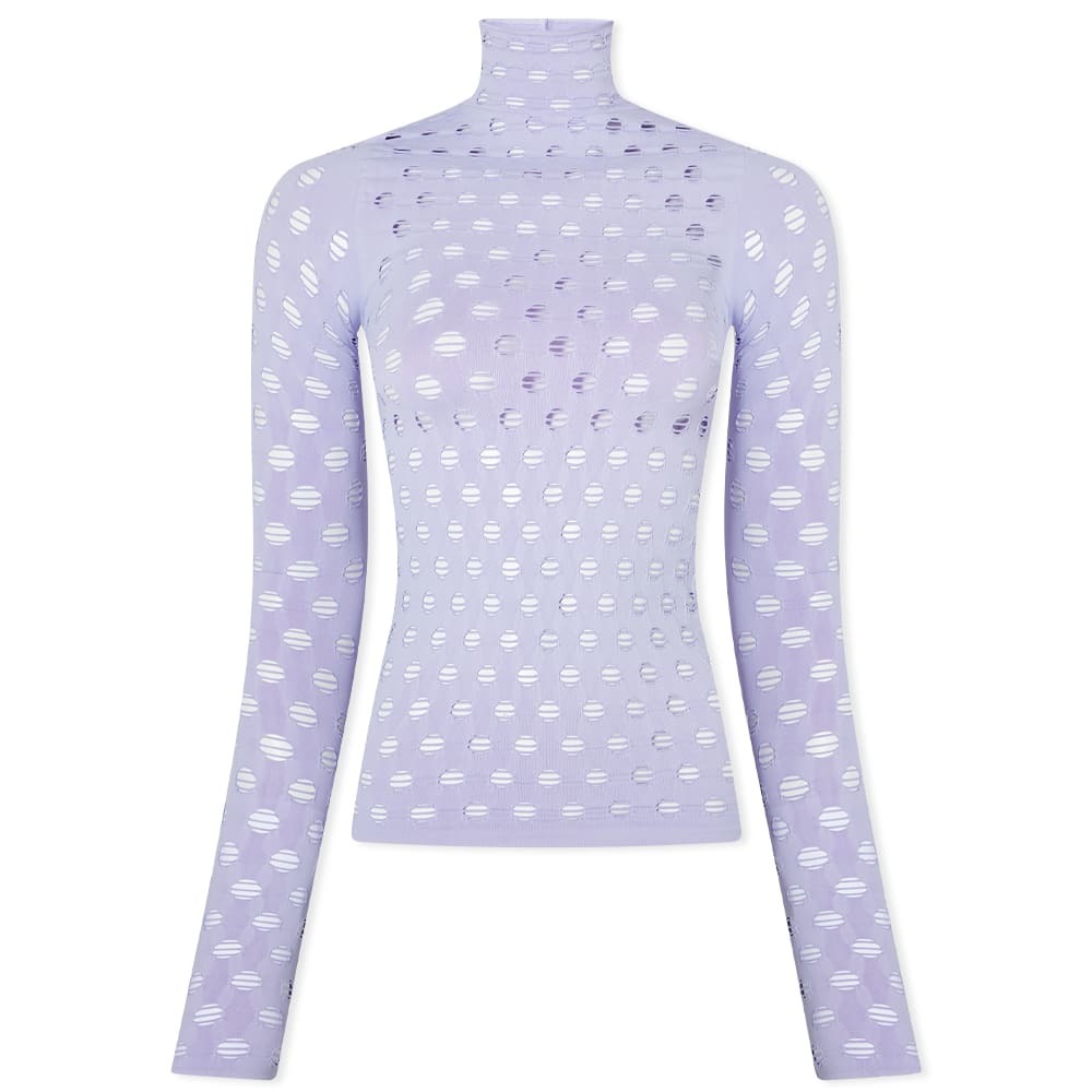 Photo: Maisie Wilen Long Sleeve Perforated Turtleneck Top