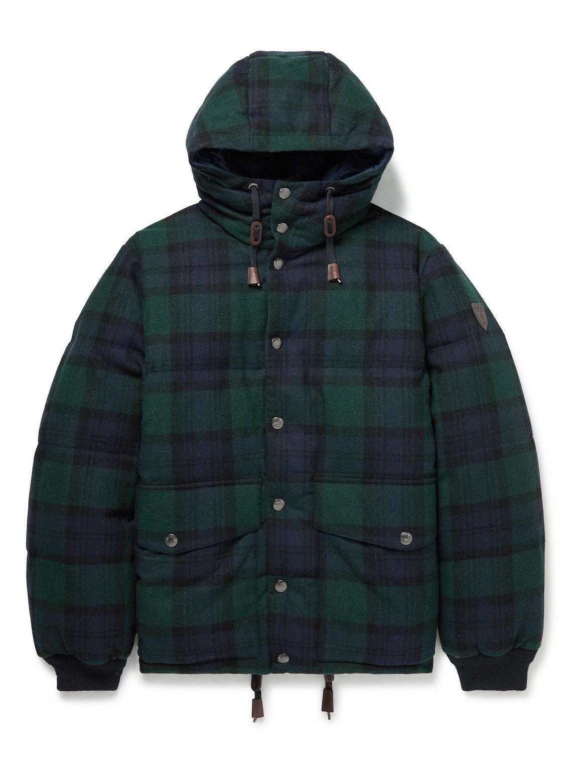 Polo Ralph Lauren - Quilted Checked Wool-Blend Flannel Hooded Down Jacket - Blue