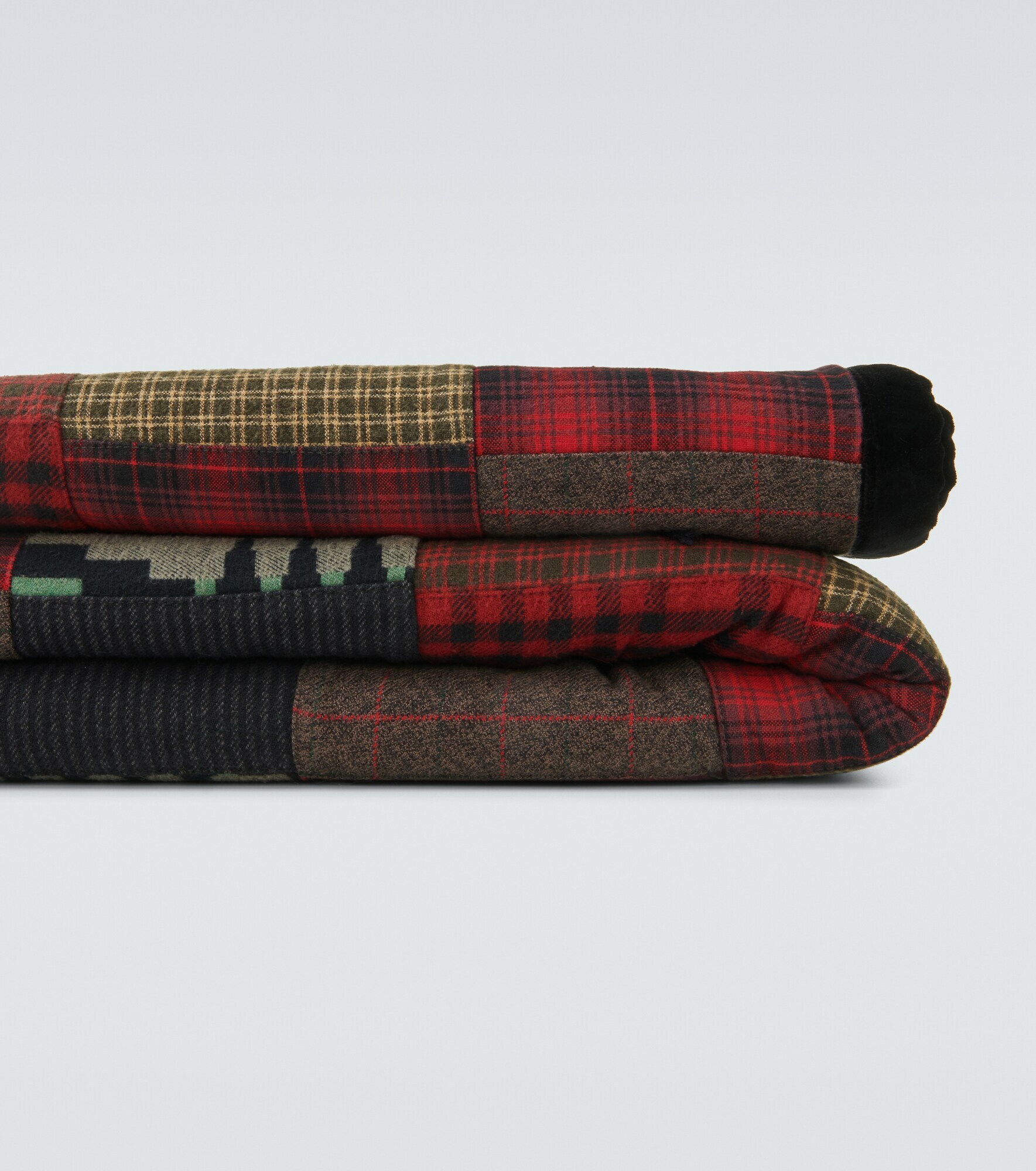 RRL Patchwork cotton and woolblend blanket RRL