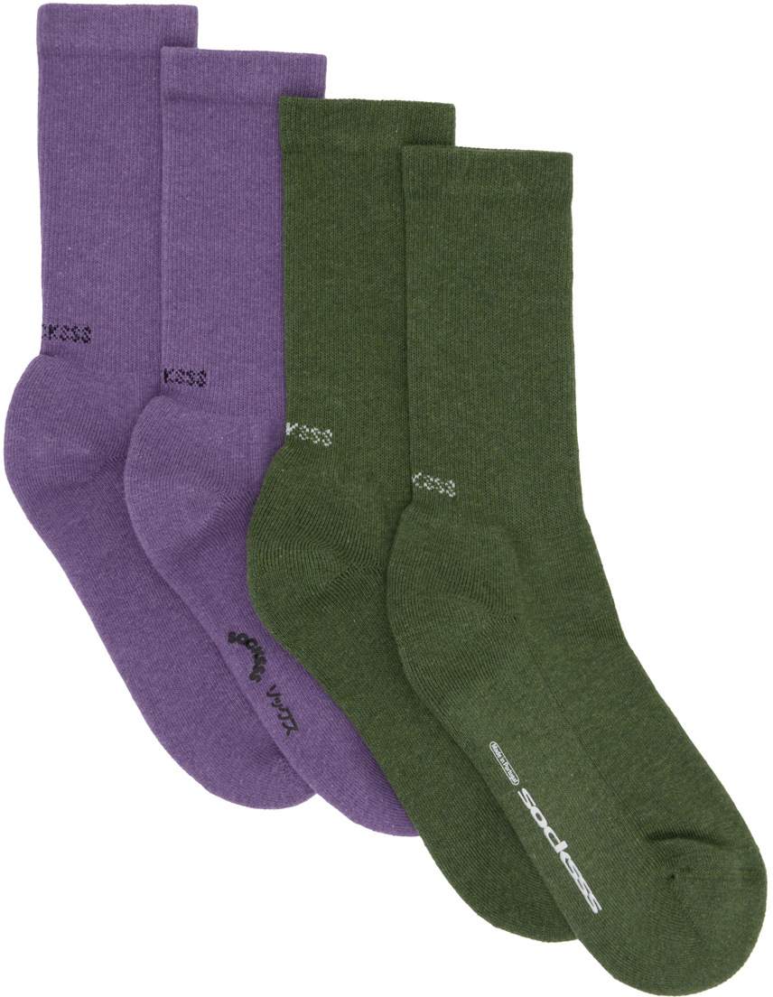 Socksss Two Pack Purple And Green Socks Socksss 