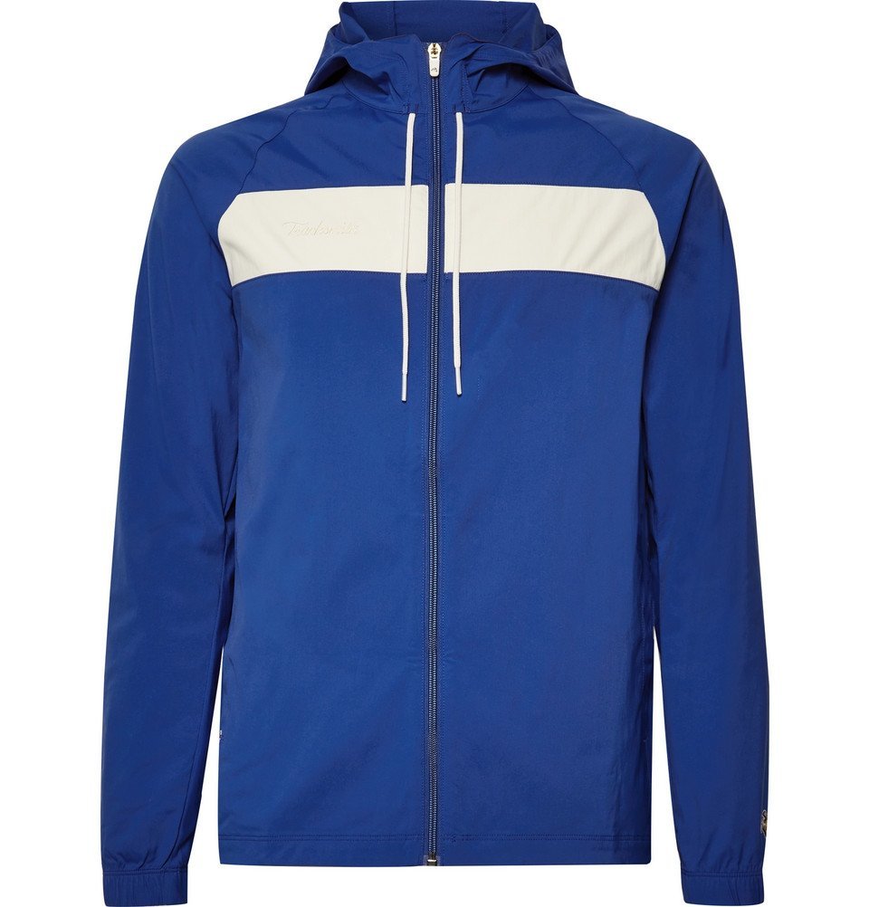 Tracksmith - Logan Embroidered Schoeller Hooded Jacket - Blue Tracksmith