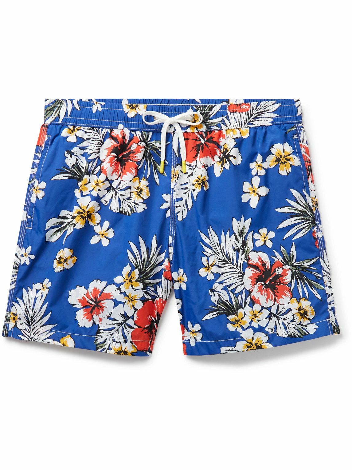 Mid-thigh print swimshorts - Blue