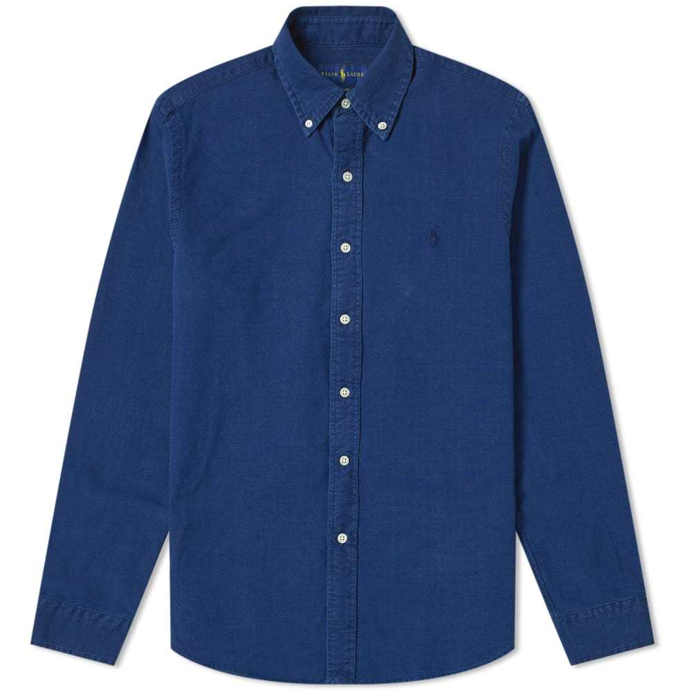 Polo Ralph Lauren Slim Fit Garment Dyed Button Down Shirt Indigo Polo ...
