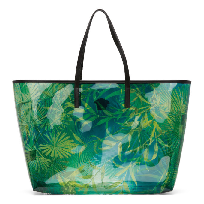 Versace Green PVC Jungle Tote Versace