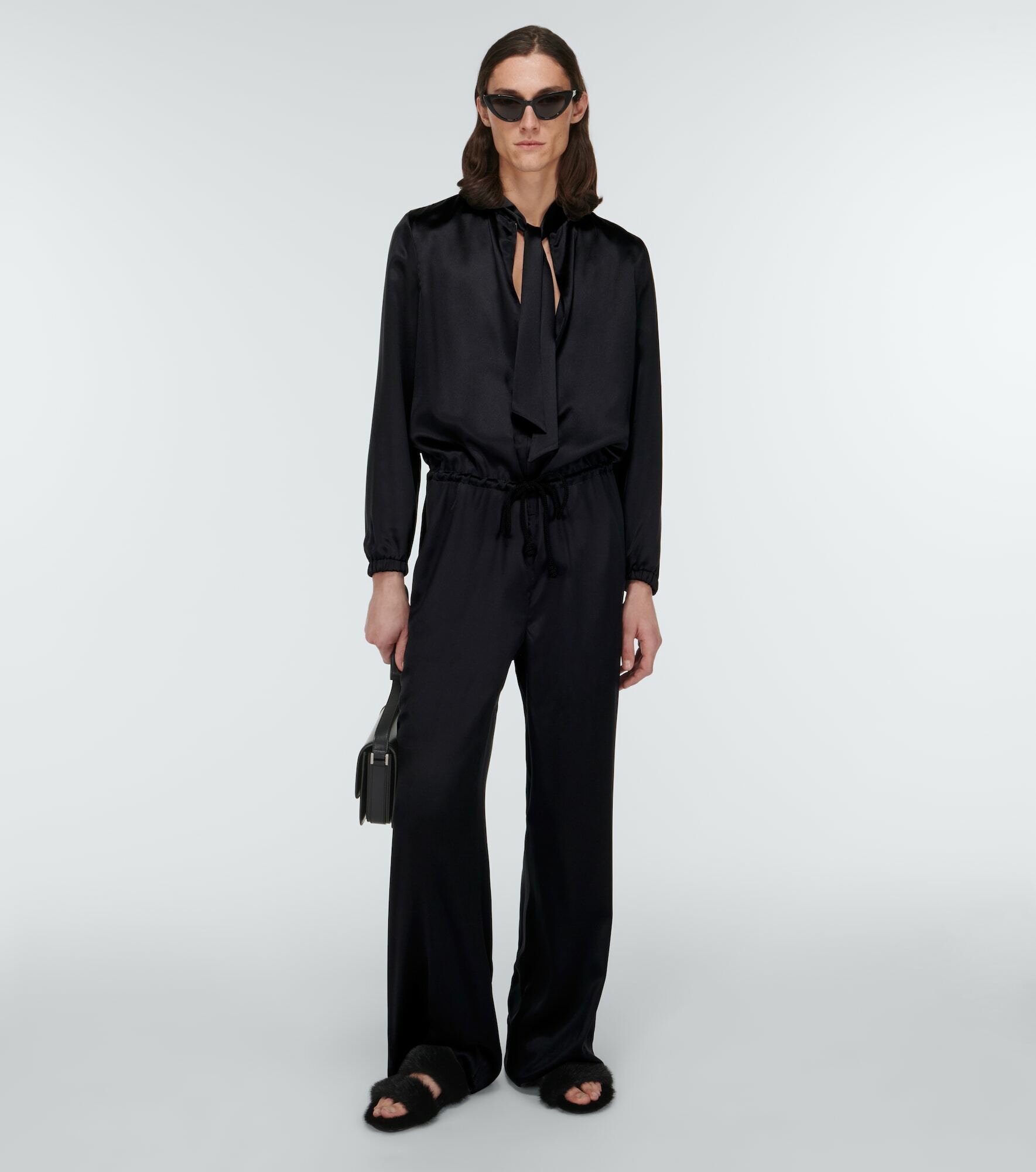 Saint Laurent Bleach faux fur sandals Saint Laurent