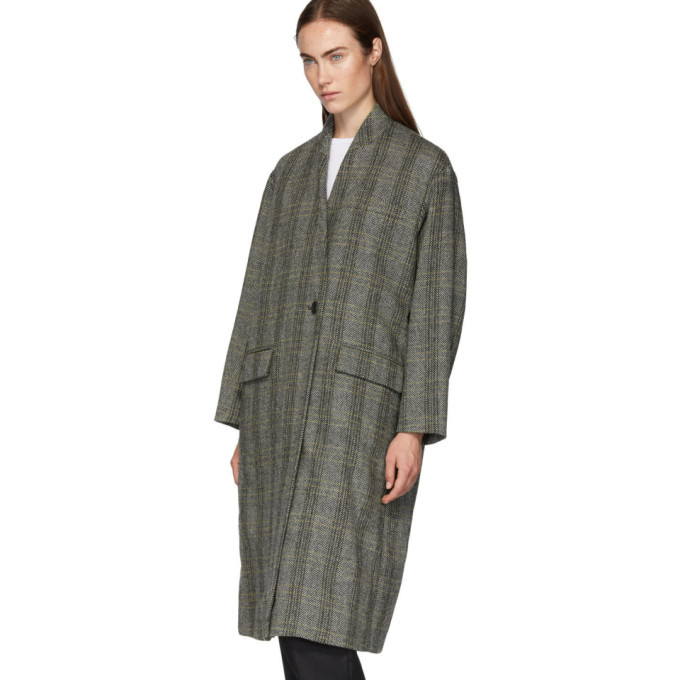 Isabel Marant Etoile Grey and Beige Henlo Coat