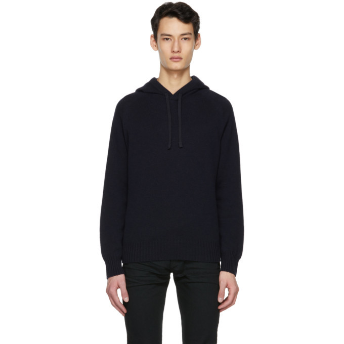 Tom Ford Navy Cashmere Seamless Hoodie TOM FORD