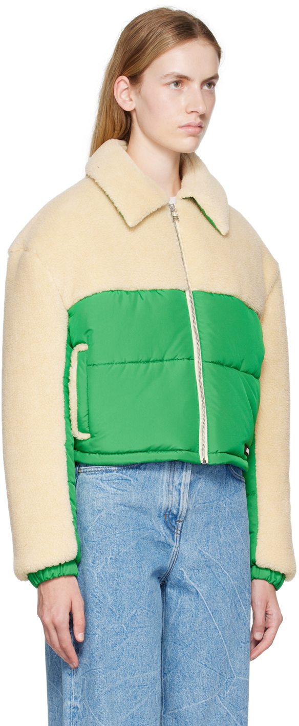 AMBUSH Beige & Green Teddy Padded Jacket Ambush