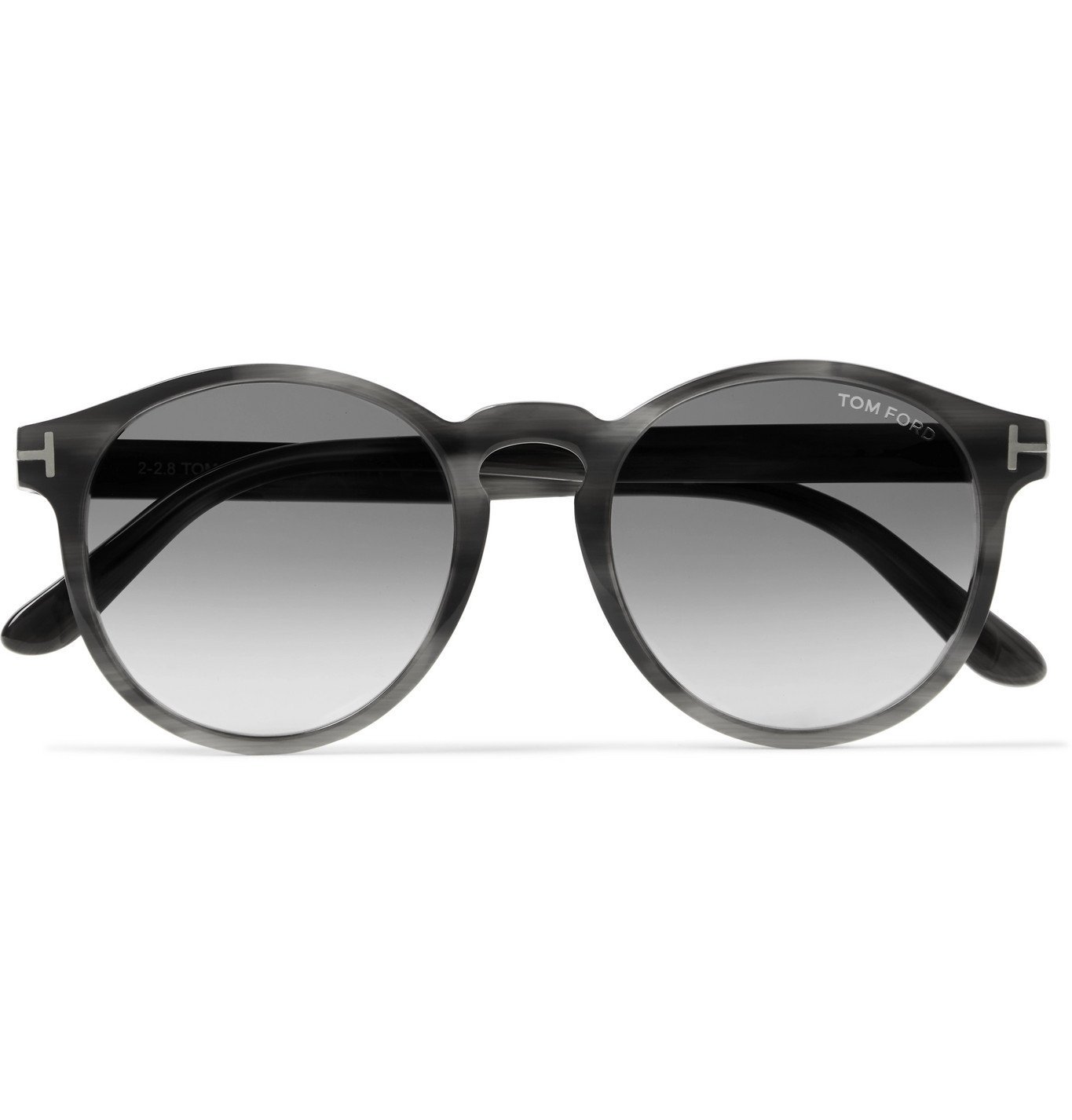 TOM FORD - Ian Round-Frame Tortoiseshell Acetate and Silver-Tone Sunglasses  - Gray TOM FORD