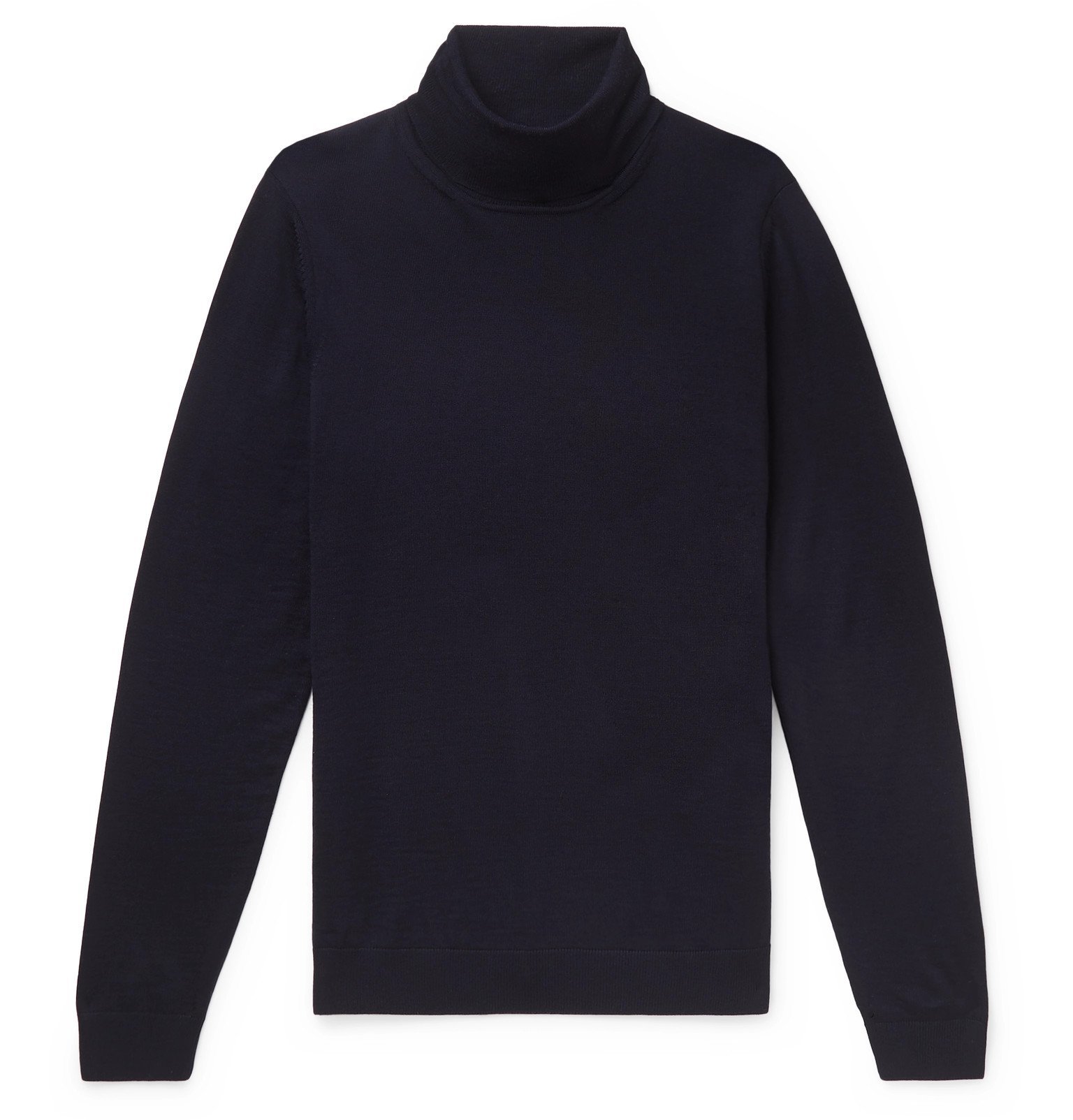 Hugo Boss - Slim-Fit Virgin Wool Rollneck Sweater - Blue Hugo Boss