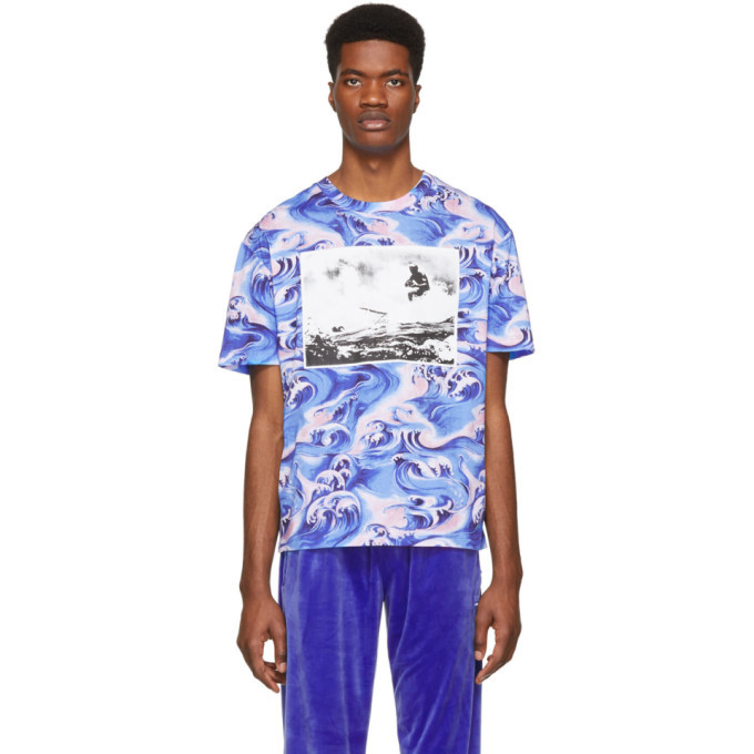 McQ Alexander McQueen Blue Waves T-Shirt McQ Alexander McQueen