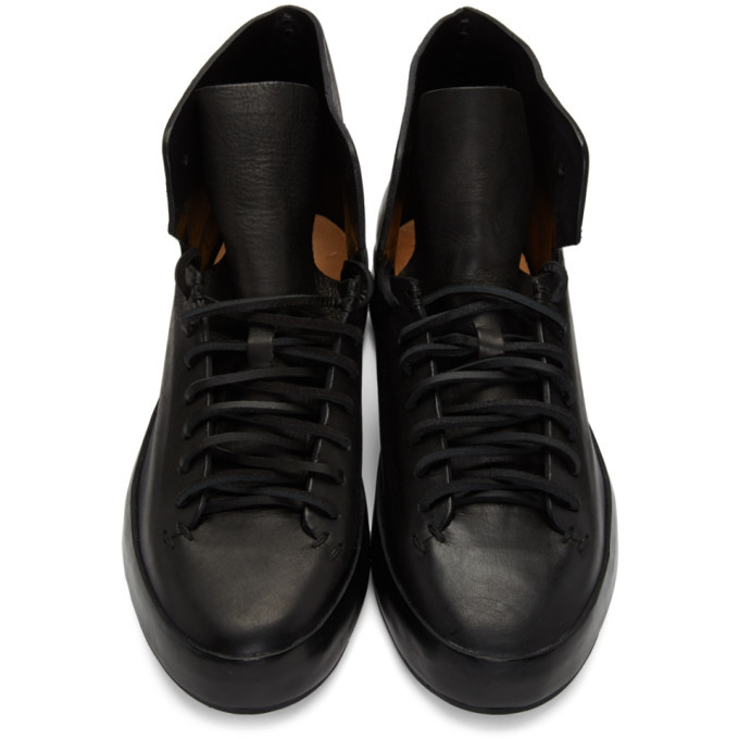 Feit Black Hand-Sewn Rubber High Sneakers Feit
