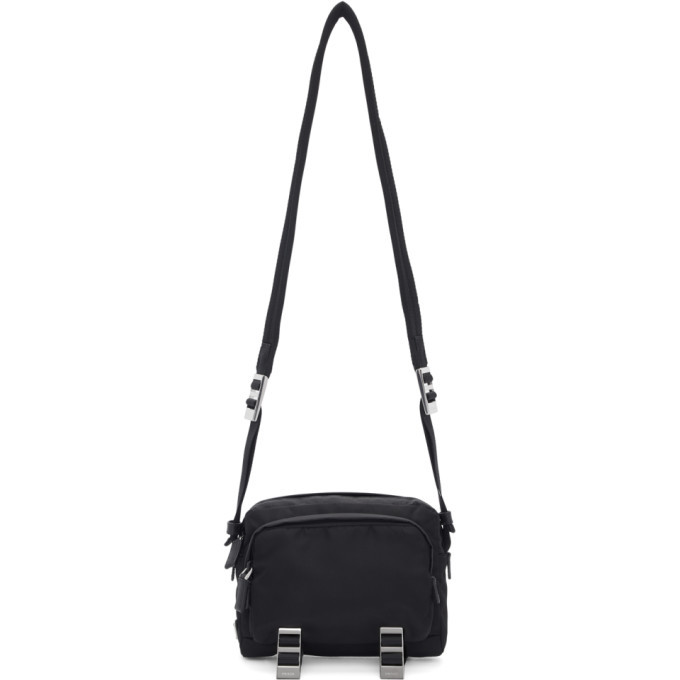 prada black nylon messenger bag