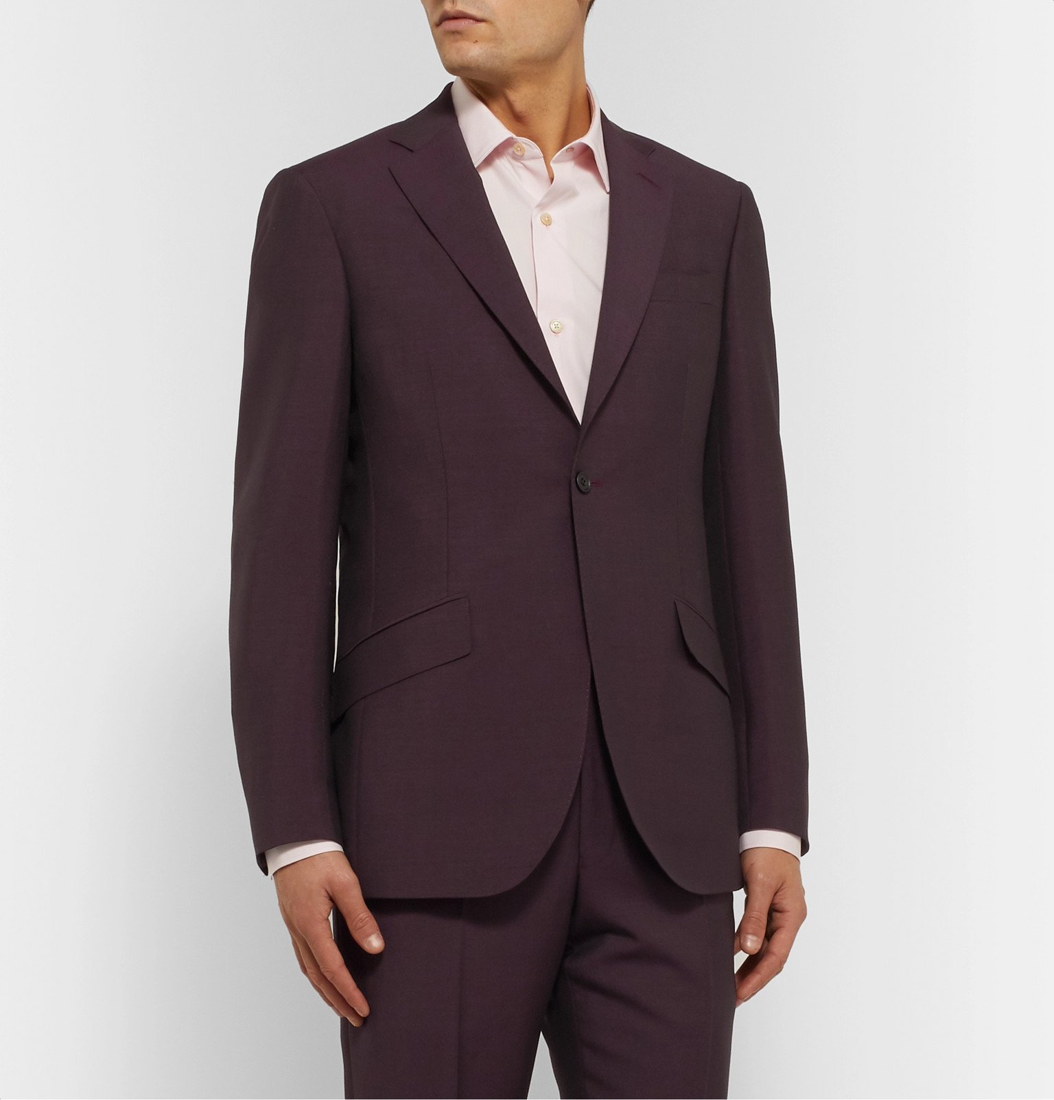 Richard James - Burgundy Slim-Fit Wool and Mohair-Blend Suit Jacket ...