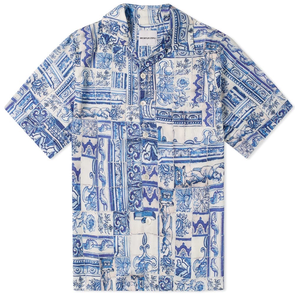 MKI Short Sleeve Tile Print Vacation Shirt MKI Miyuki-Zoku