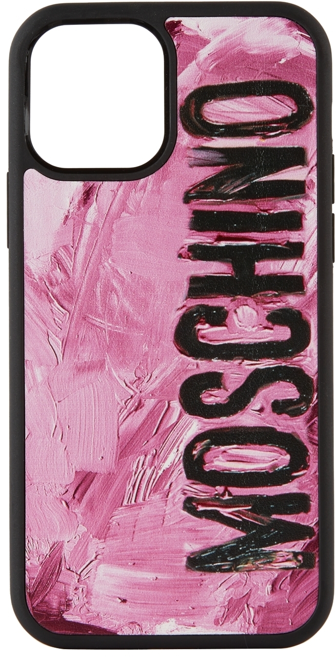 Moschino Pink Painted Logo Iphone 12 12 Pro Case Moschino