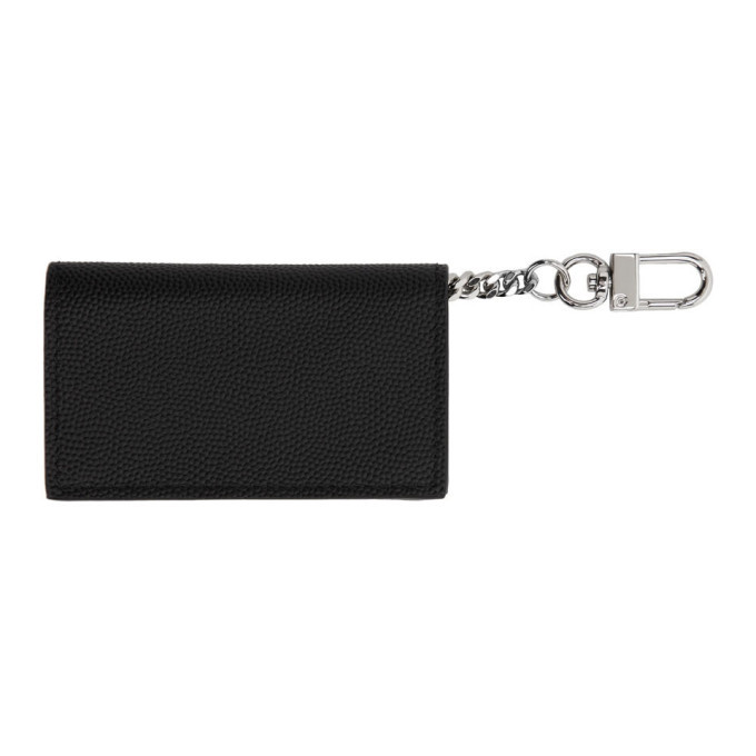 Saint laurent black logo pouch keychain new arrivals