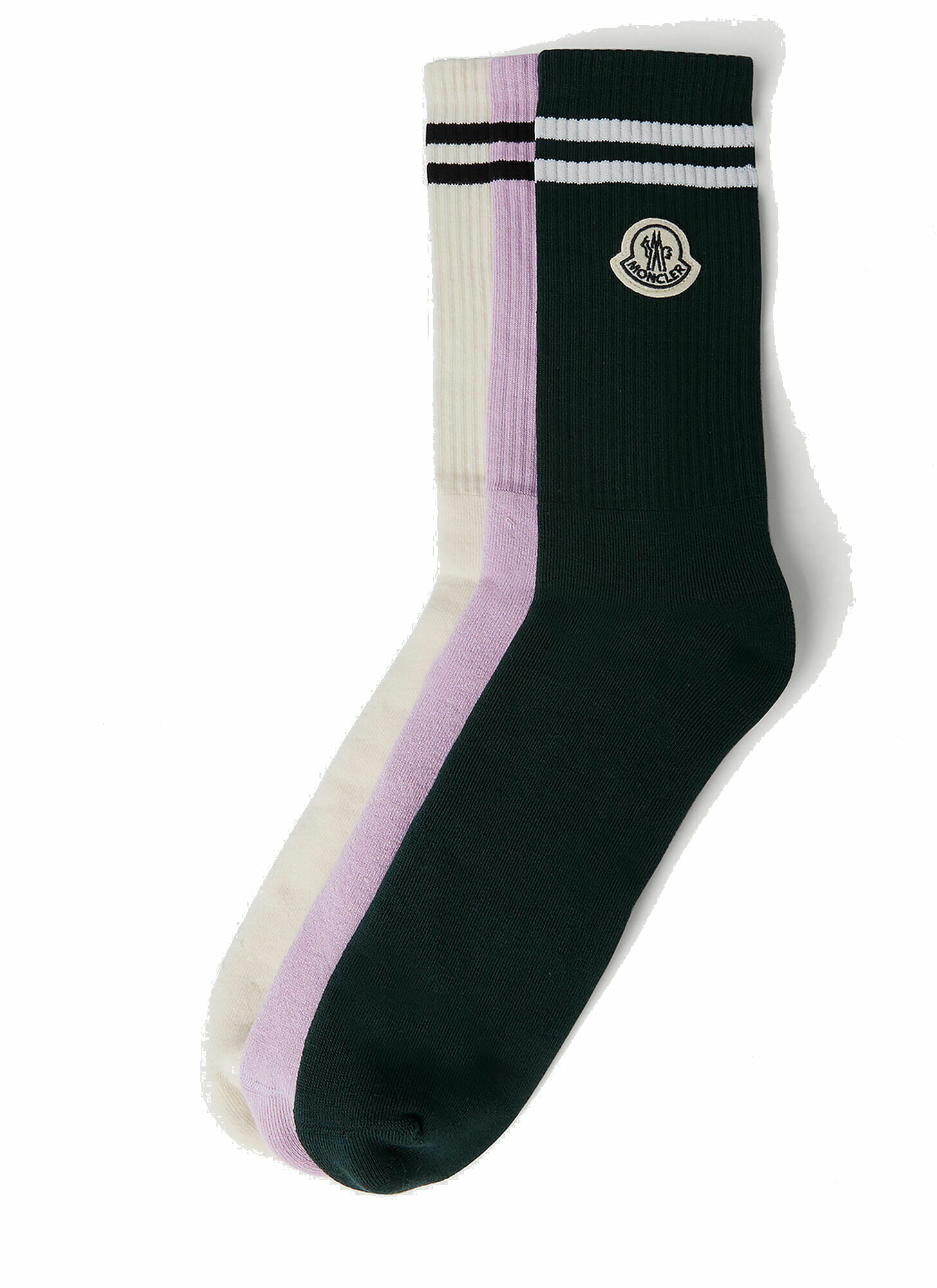 Photo: Pack Of Three Logo Patch Socks in Multicolour