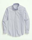 Brooks Brothers Men's Stretch Non-Iron Oxford Button-Down Collar, Mini Check Sport Shirt | Lavender
