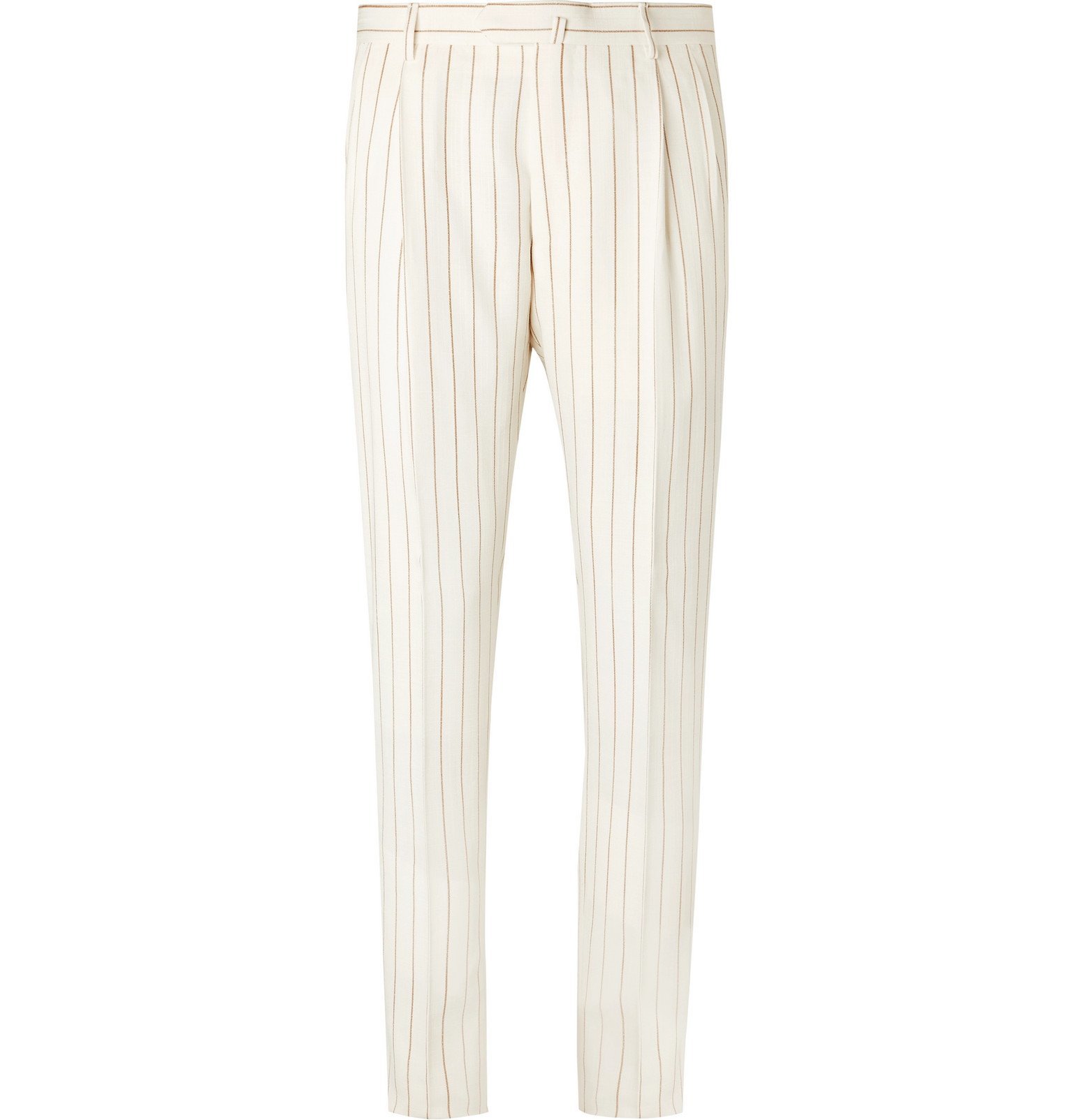 Odyssee - Ivory Monroe Striped Hopsack Suit Trousers - Neutrals Odyssee