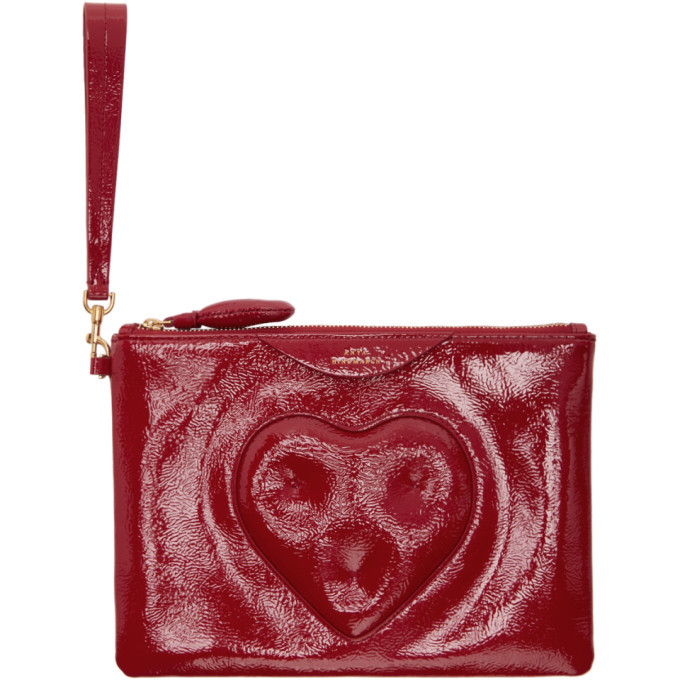 Anya Hindmarch Red Chubby Heart Pouch Anya Hindmarch