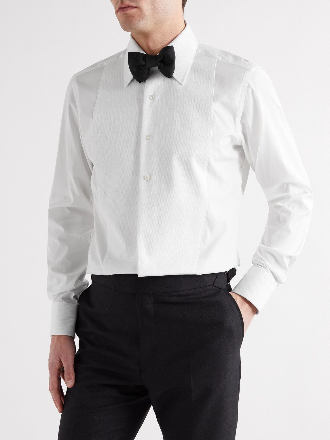 TOM FORD - Slim-Fit Bib-Front Cotton Tuxedo Shirt - White TOM FORD