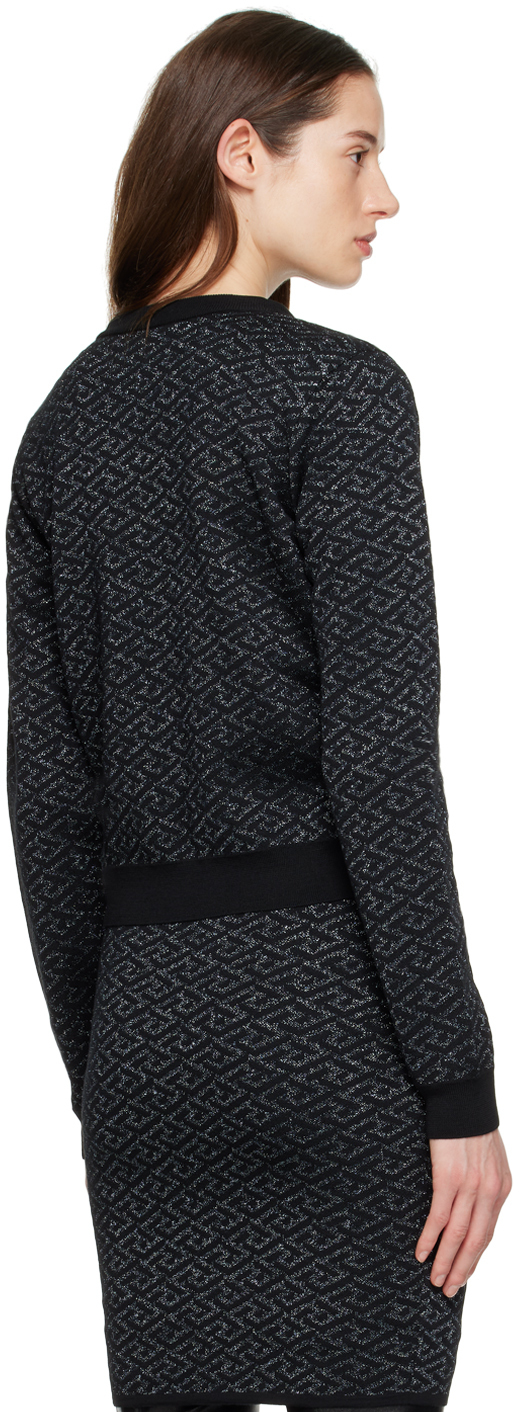 Versace Black Metallic Cardigan Versace