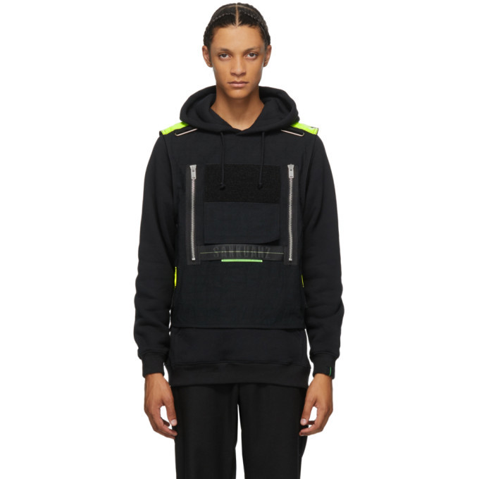 black vest with hoodie