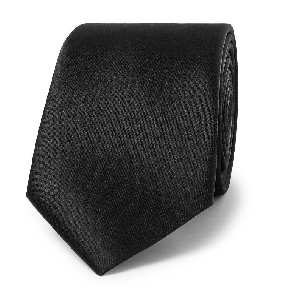 Lanvin 7cm SilkTwill Tie Men Black Lanvin