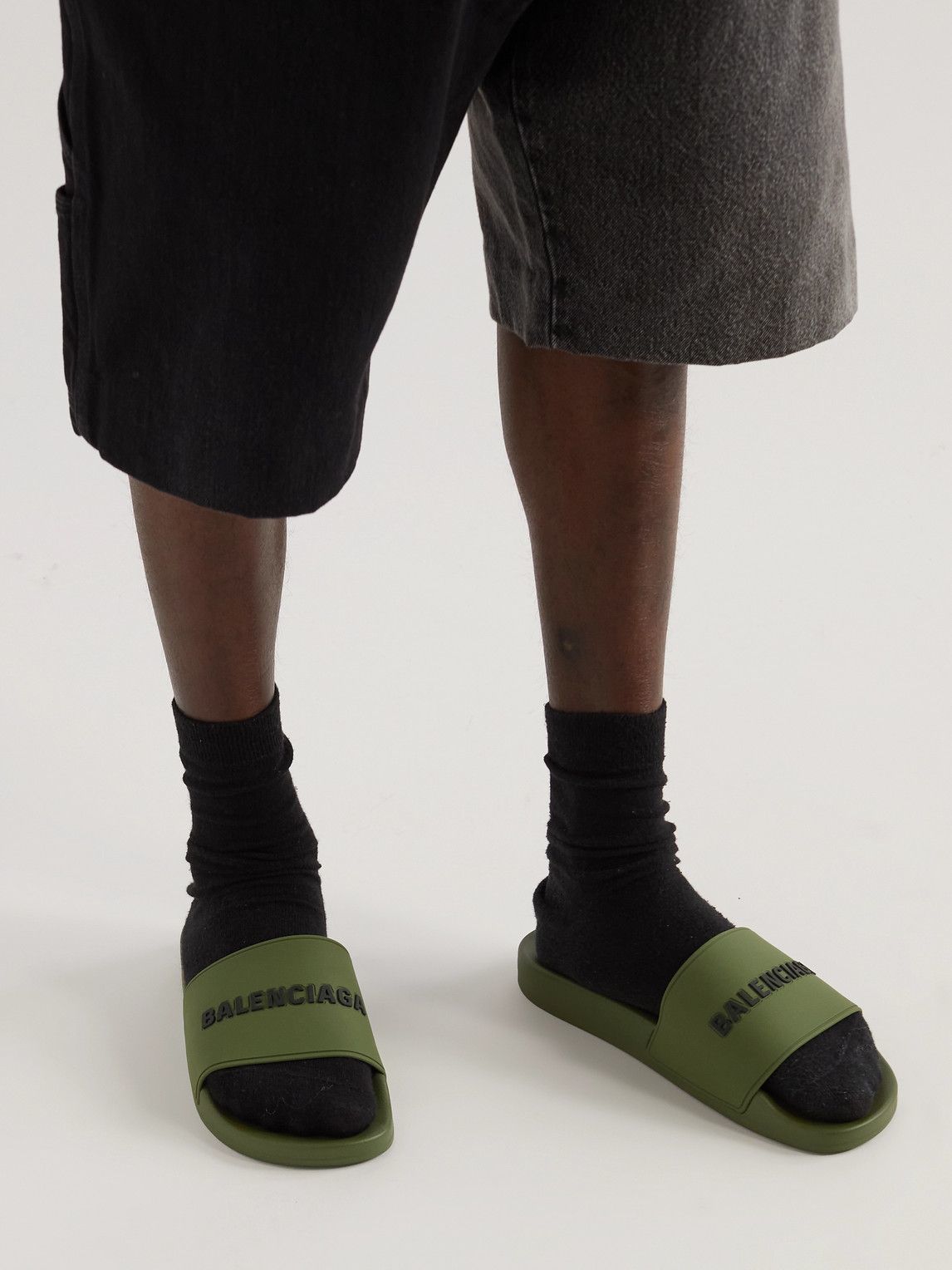 balenciaga slides green