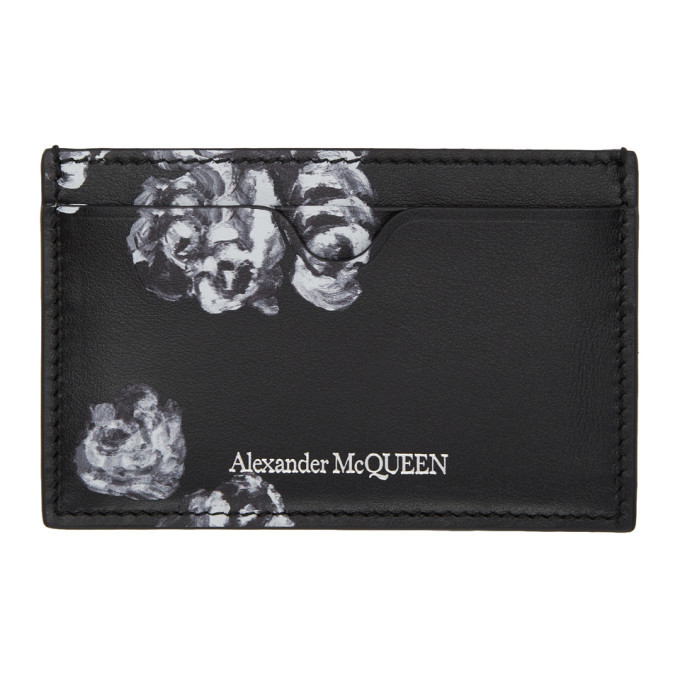 alexander mcqueen black skull card holder