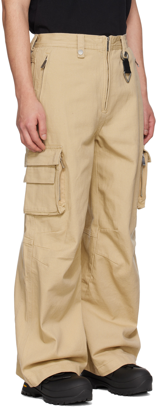 C2H4 Khaki Exposed Fly Cargo Pants C2H4