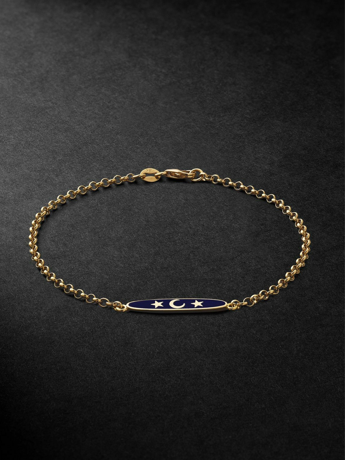 Photo: Foundrae - Karma Sequence Gold and Enamel Chain Bracelet - Gold