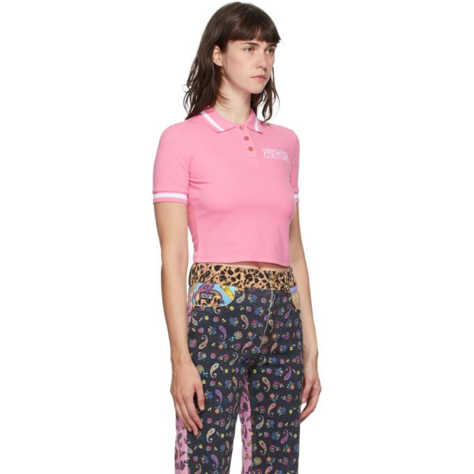 pink versace polo shirt