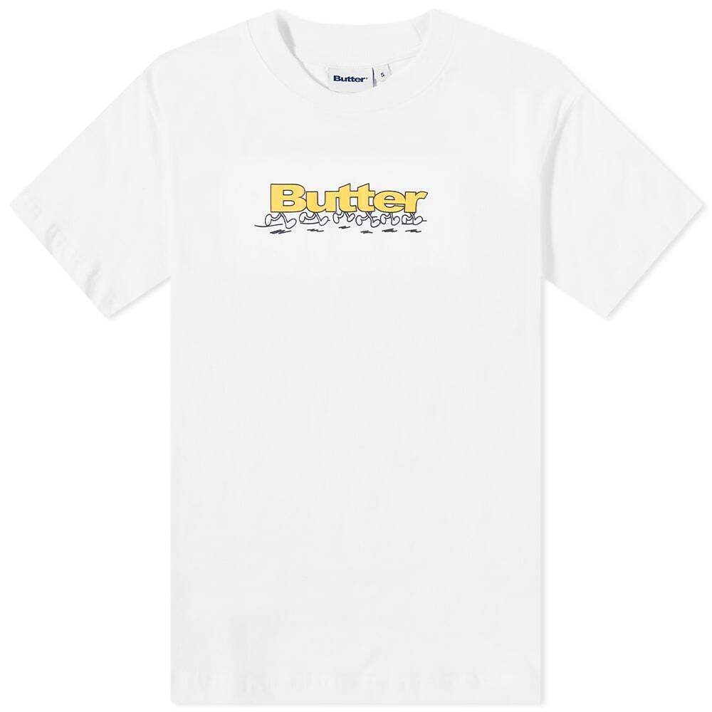 Butter Goods Men's Running Logo TShirt in White Butter Goods