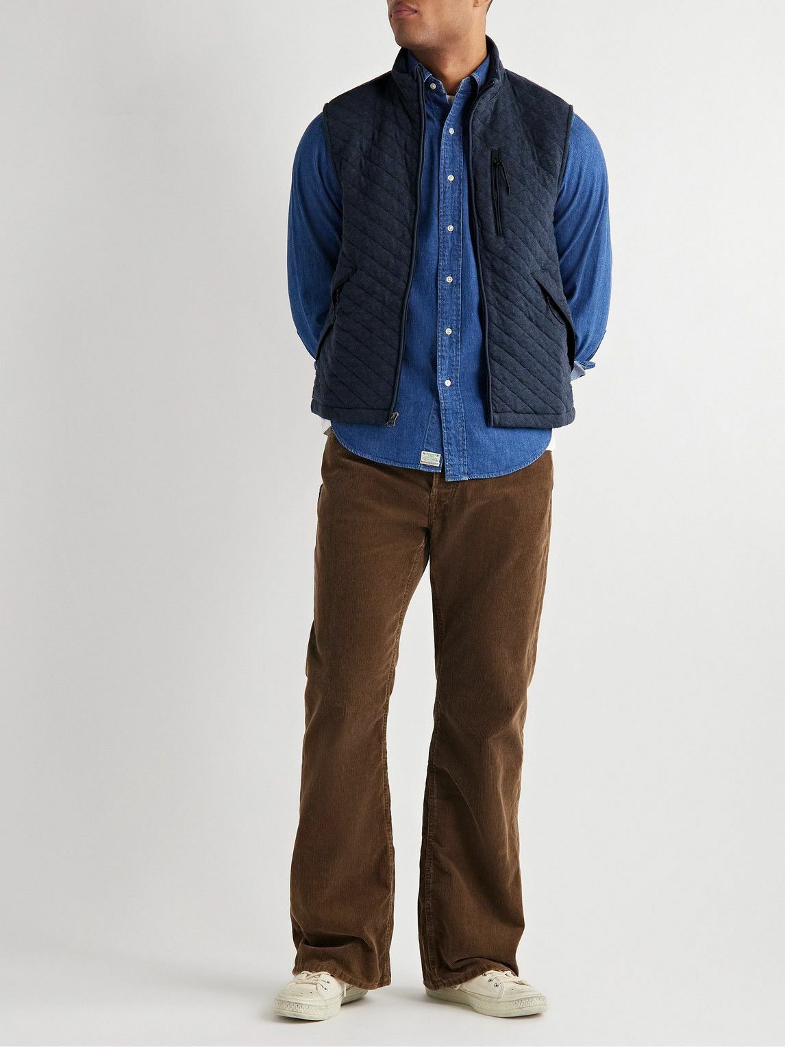Faherty Epic Quilted CottonBlend Jersey Gilet Blue Faherty