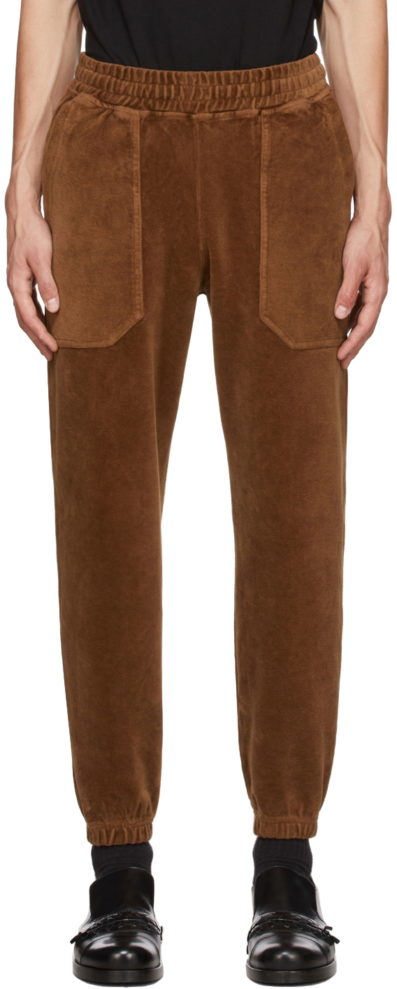 brown velour pants