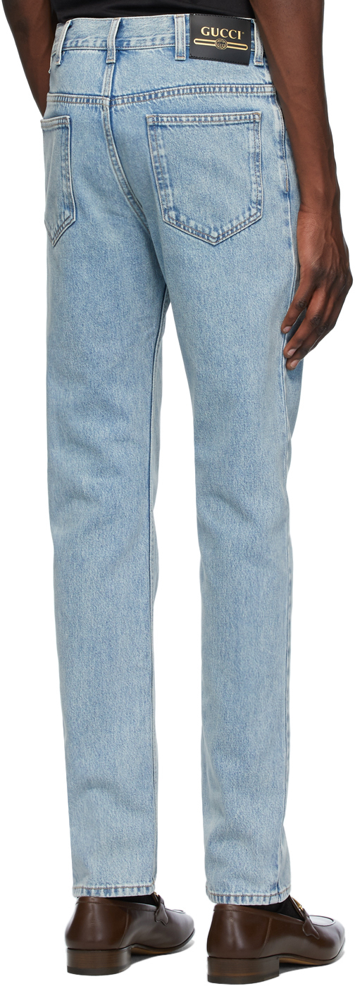 Gucci Blue Stone Bleach Regular Fit Jeans Gucci