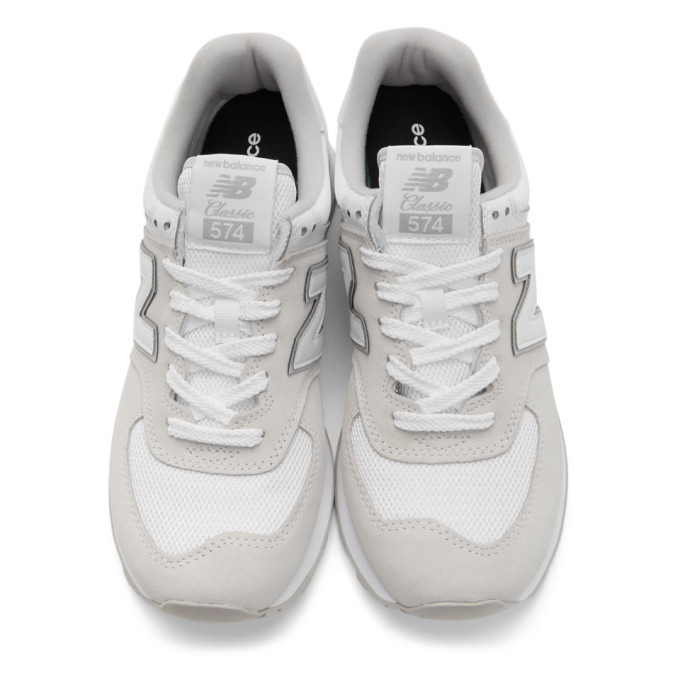 New Balance Grey and White 574 Core Sneakers