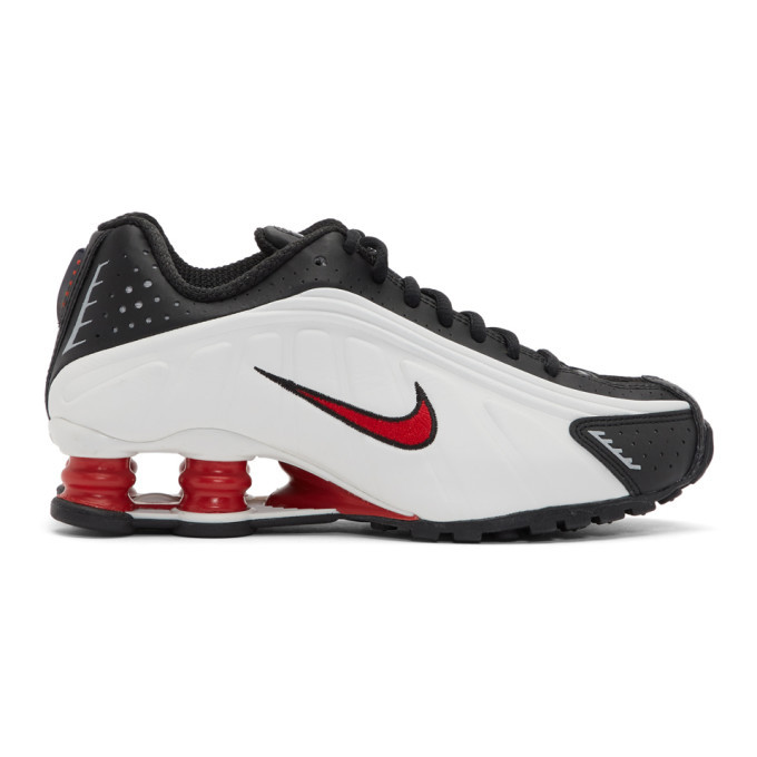 Nike Black and White Shox R4 Sneakers Nike