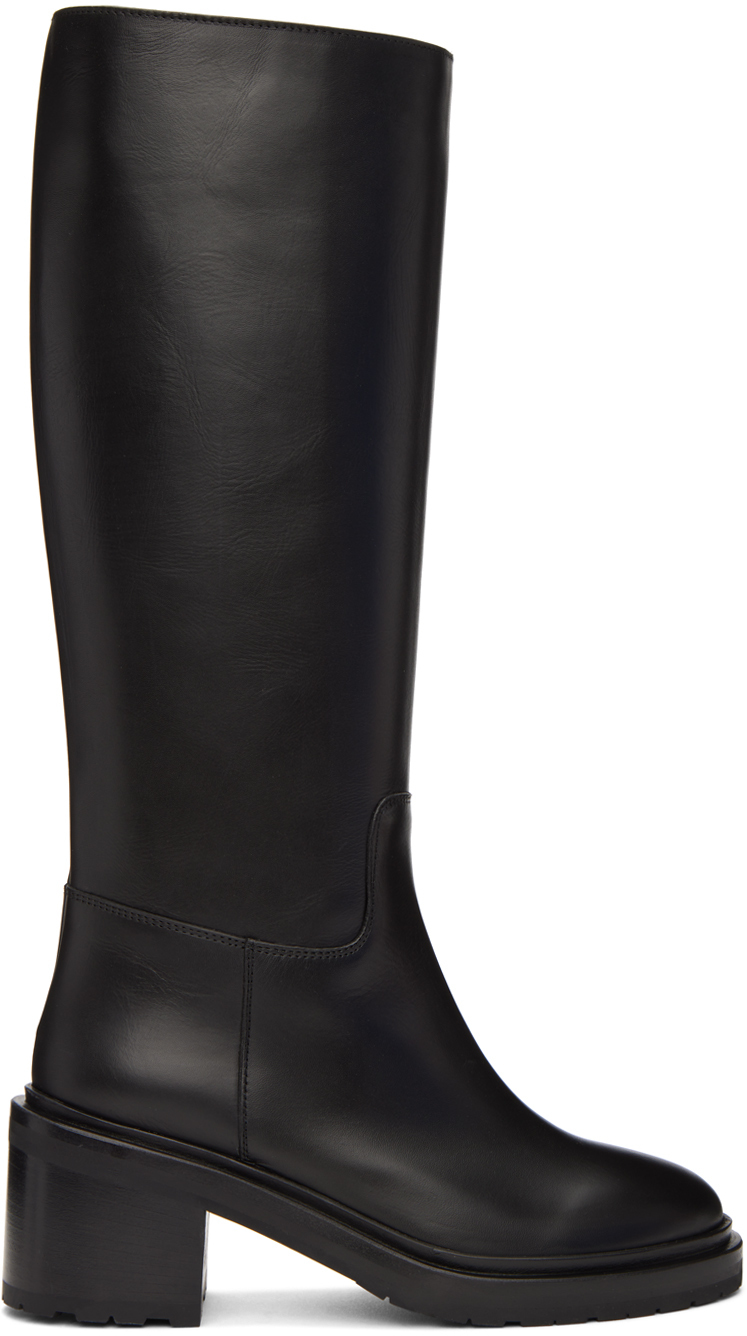 Legres Black Oiled Leather Riding Boots Legres