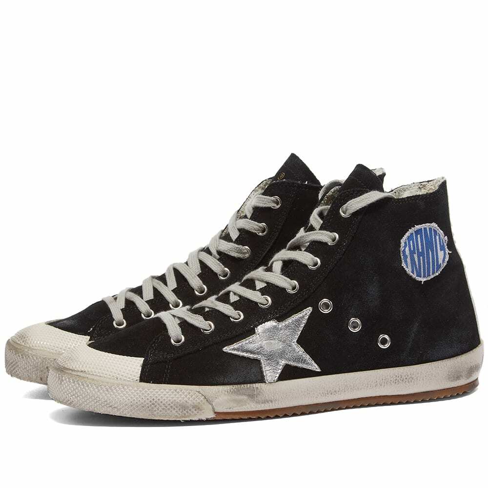 Golden Goose Men's Francy Suede Hi-Top Sneakers in Black/Silver/White ...