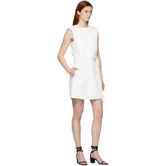 Tibi White Chalky Drape Dress Tibi