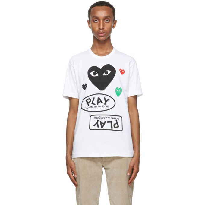 comme des garons play heart logo patch t-shirt