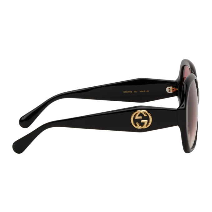 gucci black oversized round sunglasses