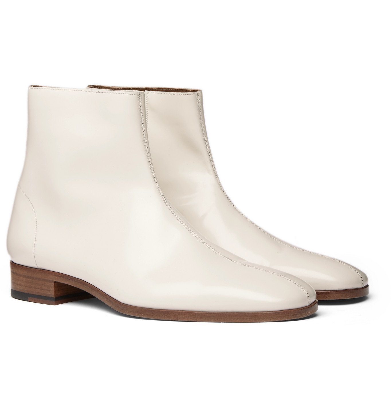 TOM FORD - Midland Patent-Leather Boots - White TOM FORD